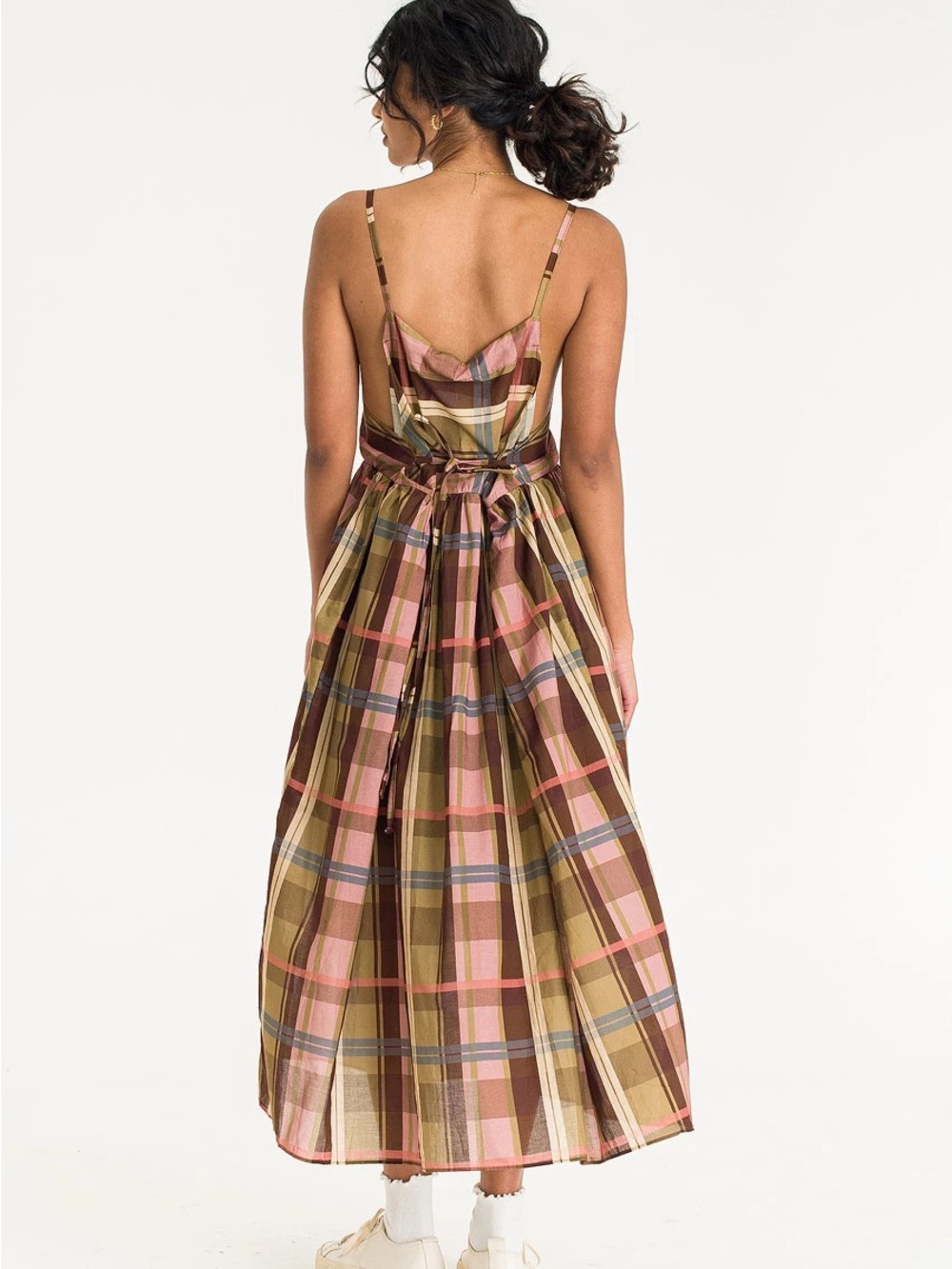 Olive Clothing Check Slip Dress, Pink - Picture 2 of 5